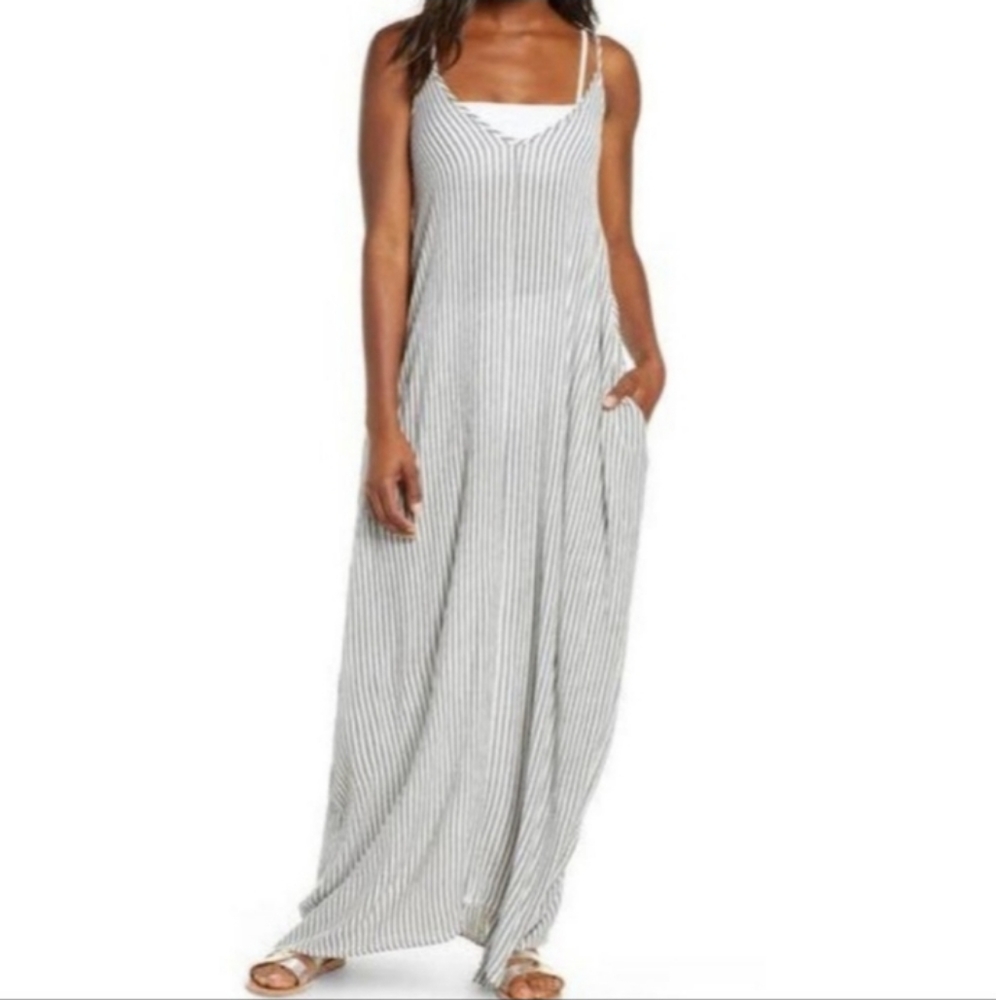 Nordstrom Elan Striped Cocoon Maxi Dress Breezy Size Small
